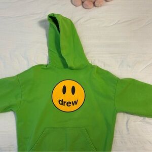 DREW Bright lime Green Hoodie with Smiley